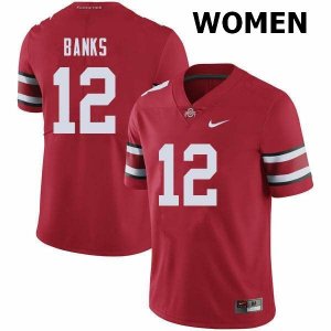 Women's Ohio State Buckeyes #12 Sevyn Banks Red Nike NCAA College Football Jersey Restock ETW7344NG